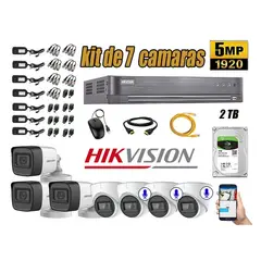 HIKVISION - CÁMARAS SEGURIDAD KIT 7 5MP + DISCO 2TB - 03 CAMARAS AUDIO INCORPORADO