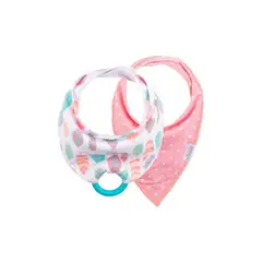 DR BROWNS - Set 2 Baberos bandana con Mordedor modelo Plumas/Puntos