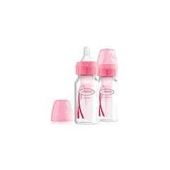 DR BROWNS - Set x2 biberones Boca Estrecha 4oz color Rosado