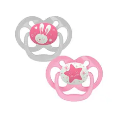DR BROWNS - Set 2 Chupones Advantage que brilla 6-18m color Rosa/Gris