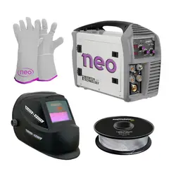 NEO - Soldadora 2en1 Mig-Mag mascara kit de seguridad alambre mig flux