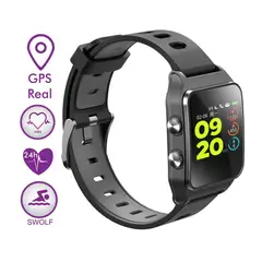 LEOTEC - SMARTWATCH TRAINING GPS SWIM SWOLF BLACK