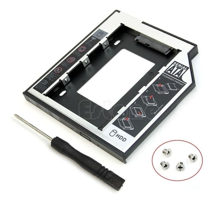 Caddy 2nd Hdd Ssd Disco Duro Sata Cd Dvd-rom Laptop 95mm