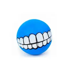 QUE PATAS PET SHOP - Pelota Sonrisa para Perros Juguete Interactivo Azul