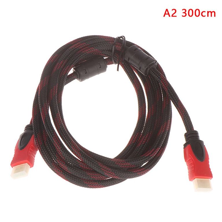 Cable HDMI - HDMI 3 Metros Trenzado Con Doble Filtro Full HD 3D V14