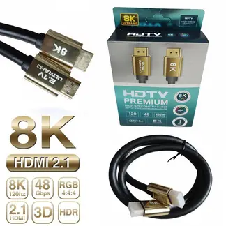 GENERICO - Cable Hdmi 2.1V 8k Ultra Hd 3d 1 Metros 4320p Premium 48Gbps HDR- PVC