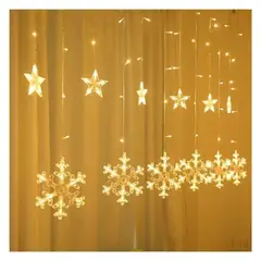 GENERICO - Cortina de Luces Copos de nieve Guirnalda Led luces colgantes