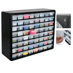 TRUPER - Organizador de tornillos, herramientas 64 compartimientos gavetas