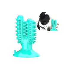QUE PATAS PET SHOP - Juguete Mordedor Cactus para Perros Resistente Turquesa