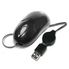 XTECH - Mouse Cableado Retráctil óptico USB Negro - XTM-150