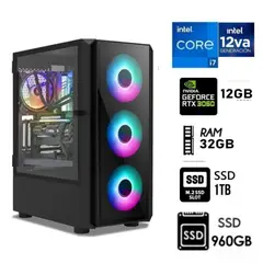 INTEL - Computadora PC Gamer Core i7-12TH Ram32GB, HDD 1TB+SSD 960GB VIDEO RTX 3060 12GB