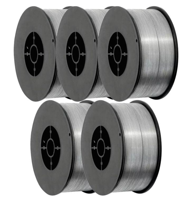 Packx5 Alambre de Soldar 09mm 1kg Rollo MIG Sin Gas E71T-11 Flux Cored