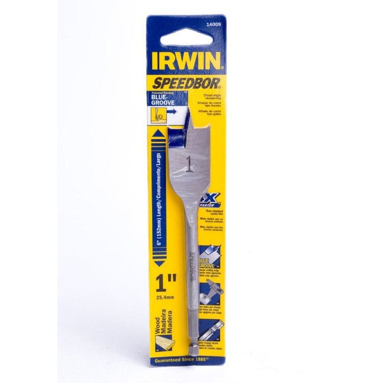 Broca Paleta 1/4" Hex 1" x 6" para Madera - Pack de 5 unid