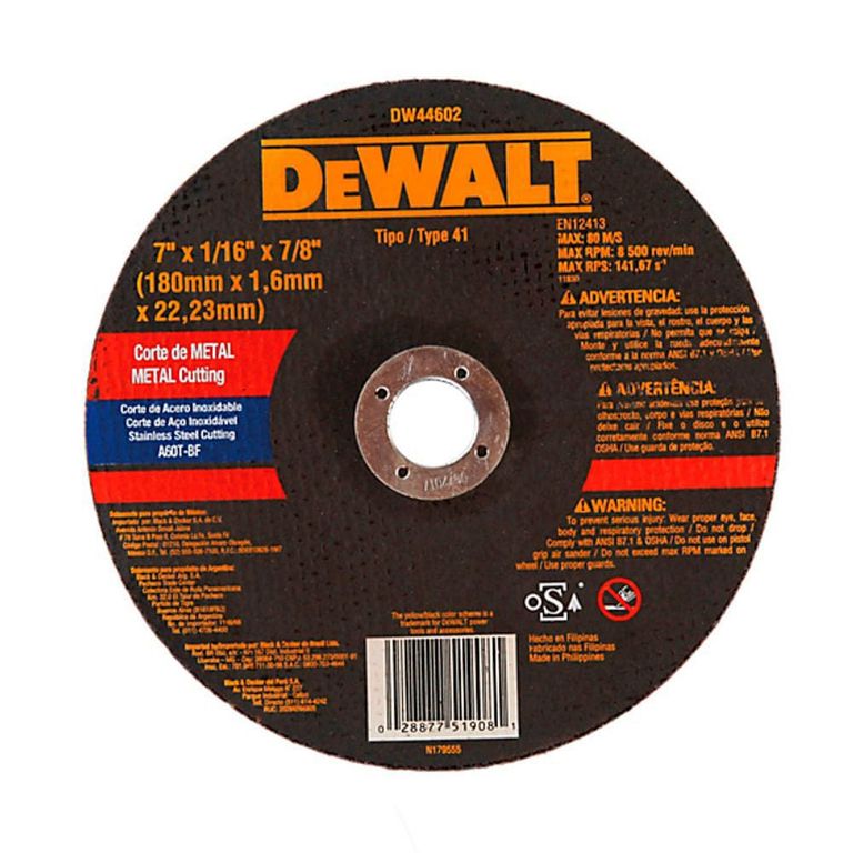 Disco Abrasivo Corte Inox 7" x 1/16" (1.6 mm) - Pack x 25 unid
