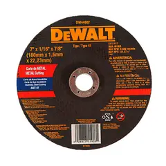 DEWALT - Disco Abrasivo Corte Inox 7" x 1/16" (1.6 mm) - Pack x 25 unid