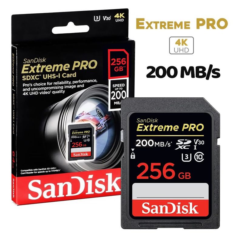 Memoria SD Extreme PRO 200mbs 256GB Camara Sony Canon