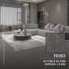 DECOKASA - Piso Pvc Autoadhesivo Cuadrado Gris - Cubre 5M2