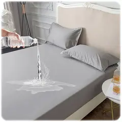 GENERICO - Protector de colchón tamaño 1 plaza Impermeable Antifluidos - Plomo