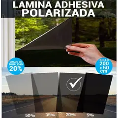 GENERICO - LAMINA POLARIZADO ADHESIVO PARA VENTANAS - 50x200cm