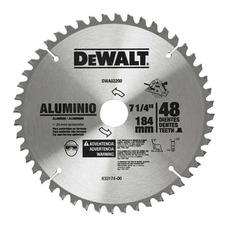 Disco Sierra 7-1/4" 48 Dientes Aluminio - pack 3 unid