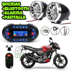 OEM - Kit Parlante Bocina Bluetooth Alarma p Moto Pantalla Control