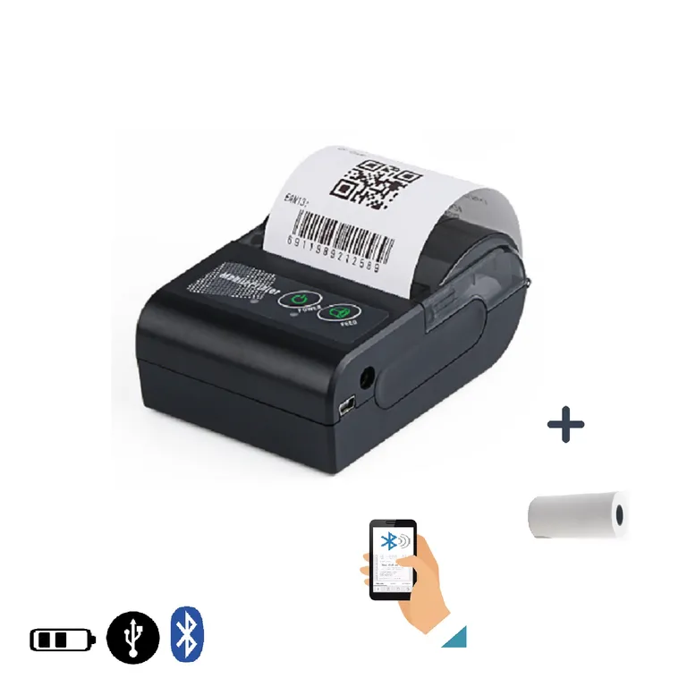 Impresora ticketera portátil térmica tickets 57mm 58mm USB BLUETOOTH CX58B