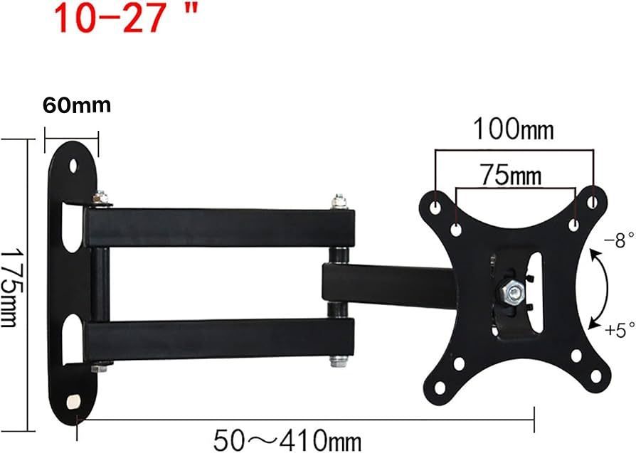 RACK MOVIBLE DOBLE BRAZO PARA MONITOR O TV 14 A 27"