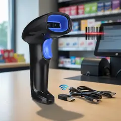 JPSYSTEMS - Lector portátil escaner de código de barras Bluetooth Inalámbrico 1D YHD-1100CB