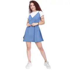 DOOMINE - Vestido envolvente jean denim Ariana
