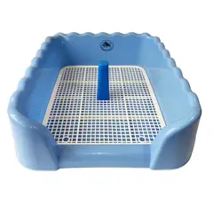 GENERICO - Baño Mediano con Cerco para mascotas 52.5 x 45 cm - Celeste