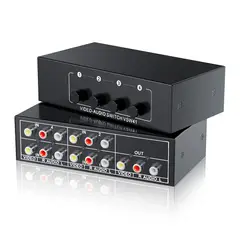 AMERICAN NET - Switch selector audio/video RCA - 4 entradas a 01 salida