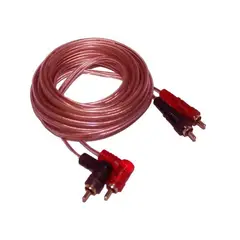 HURRICANE - Extensión Cable de Audio RCA 2X2 angulado 3.5 Metros - Rojo