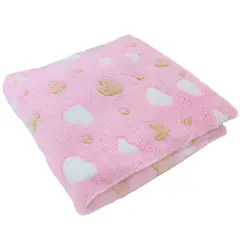 BABY MERINOS - Manta / Colcha Bebe Felpa - Corazones - Rosado - Corazones M01