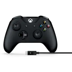 MICROSOFT - Mando Gamer Xbox One Wireless inalámbrico Black + Cable 4N6-00001