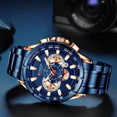 CURREN - RELOJ 8363 AZUL SUIT DORADO