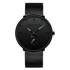 HANNAH MARTIN - RELOJ MATE NEGRO Y CELESTE CRIMINAL HM-100