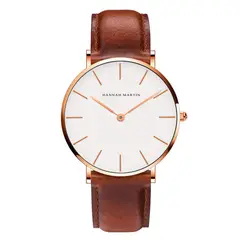 HANNAH MARTIN - RELOJ CASUAL CUERO MARRON HM-CB01