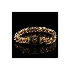 GENERICO - Brazalete de Hombre en Acero Inoxidable Dorado BRA-23