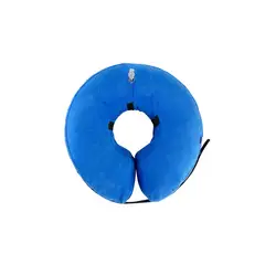 QUE PATAS PET SHOP - Collarín Isabelino Inflable para Mascotas Azul Talla L