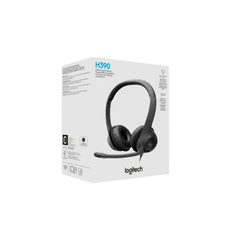 Auricular Con Microfono H390 Usb Headset negro