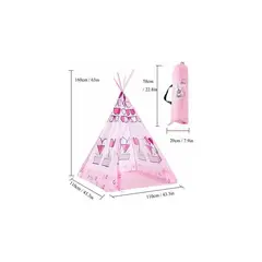 GENERICO - Casita casa para niñas tipi de corazones - rosado