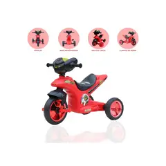 CONFORT KID'S - Moto a Pedal para Niño «CONFORTO» Red