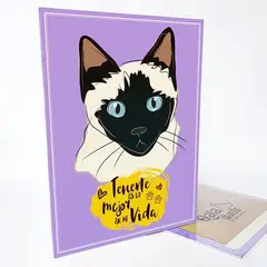 QALA DISEÑO - Cuadro Decorativo - - Gato Siamés - 30x225 cms