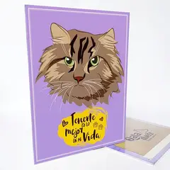 QALA DISEÑO - Cuadro Decorativo - - Gato Peludo - 30x225 cms