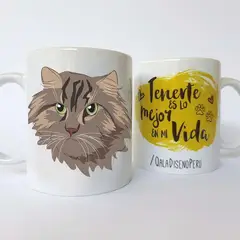QALA DISEÑO - Taza 11 oz. - Gato Peludo
