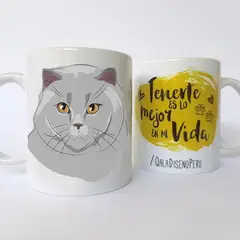 QALA DISEÑO - Taza 11 oz. - Gato Gris