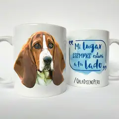 QALA DISEÑO - Taza 11 oz. - Perro Basset Hound