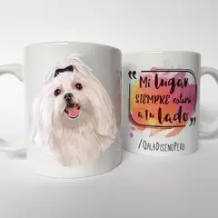 QALA DISEÑO - Taza 11 oz. - Perro Bichón Maltés