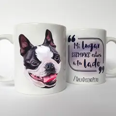 QALA DISEÑO - Taza 11 oz. - Perro Boston Terrier