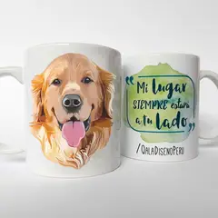 QALA DISEÑO - Taza 11 oz. - Perro Golden Retriever